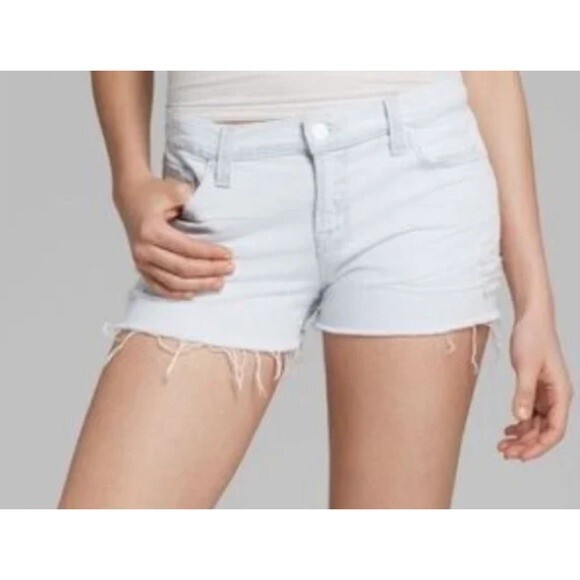 J Brand denim shorts broken bone cut off white light distressed size 26 | 2 - Picture 1 of 8